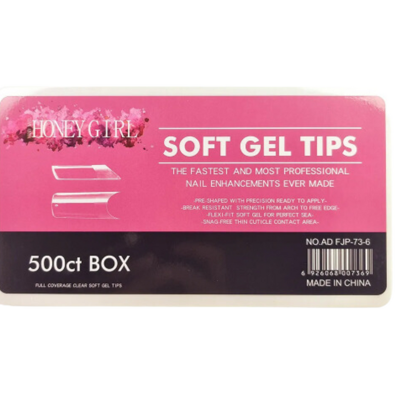 Tips Soft Gel Curvatura C Transparente Honey Girl 500un