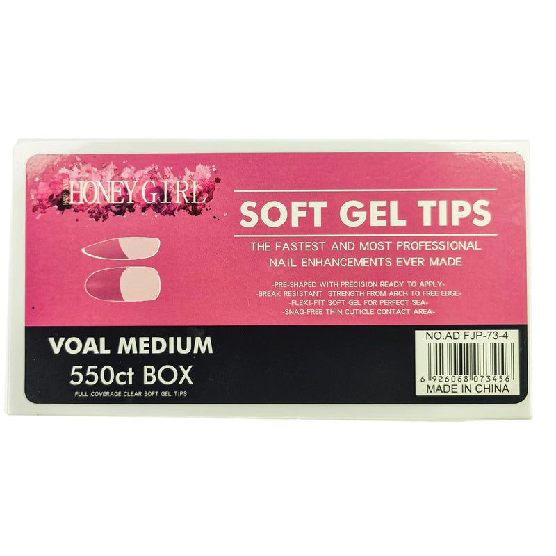 Tip Soft Gel Almond - Base Fosca - 550 und - Honey Girls