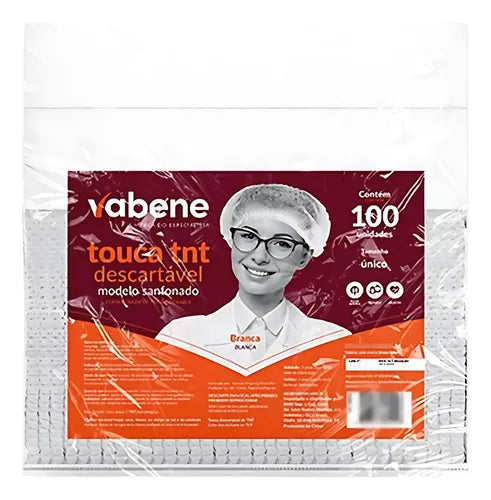 Touca Sanfonada Branca C/100 Cor Branco Tnt